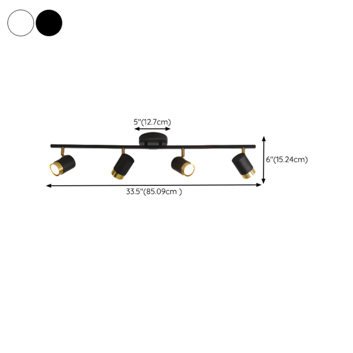 Modern Black Cylinder Semi-Flush Mount Light 5-Light Image - 21