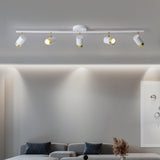 Modern Black Cylinder Semi-Flush Mount Light 5-Light Image - 4