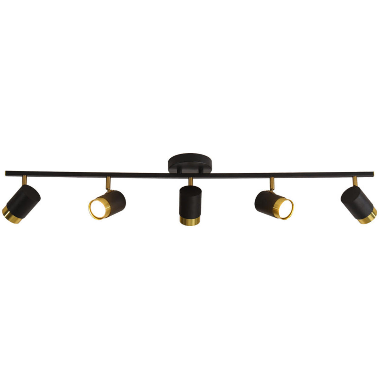 Modern Black Cylinder Semi-Flush Mount Light 5-Light Image - 5