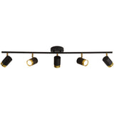 Modern Black Cylinder Semi-Flush Mount Light 5-Light Image - 5