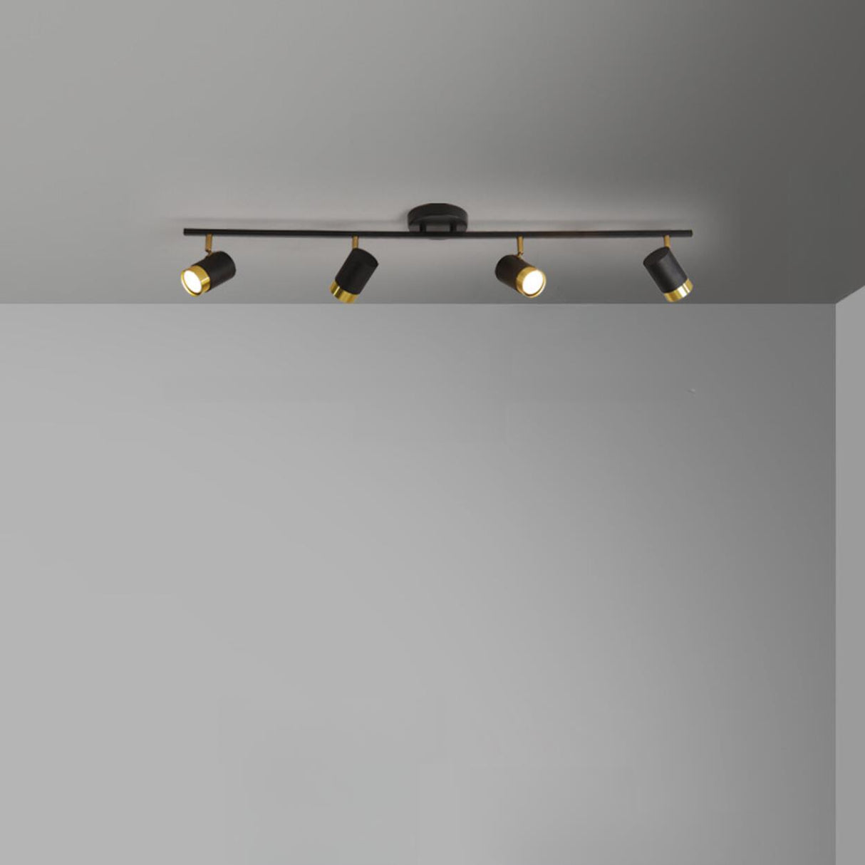 Modern Black Cylinder Semi-Flush Mount Light 5-Light Image - 7