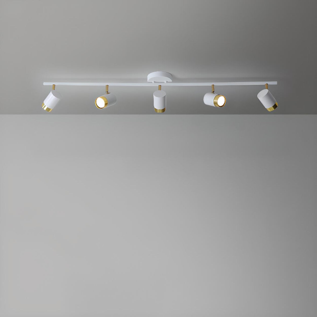 Modern Black Cylinder Semi-Flush Mount Light 5-Light Image - 8