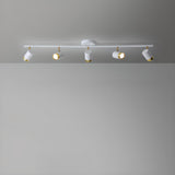 Modern Black Cylinder Semi-Flush Mount Light 5-Light Image - 8