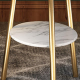 Modern Black Dome Arc Floor Lamp with Side Table Image - 8