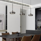Modern Black Drum Kitchen Island Pendant Lighting Image - 3