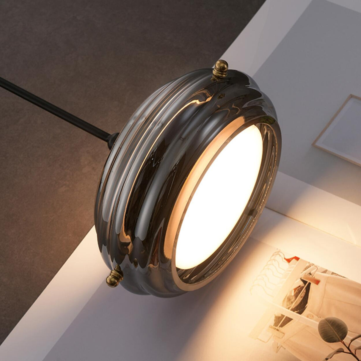 Modern Black Drum Kitchen Island Pendant Lighting Image - 8
