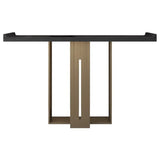 Modern Black Entryway Geometric Metal Base Console Table Image - 3