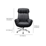 Modern Black Ergonomic Faux Leather Task Office Chair #size