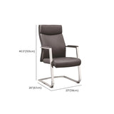 Modern Black Ergonomic Faux Leather Task Office Chair Image - 13
