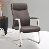 Modern Black Ergonomic Faux Leather Task Office Chair Image - 6