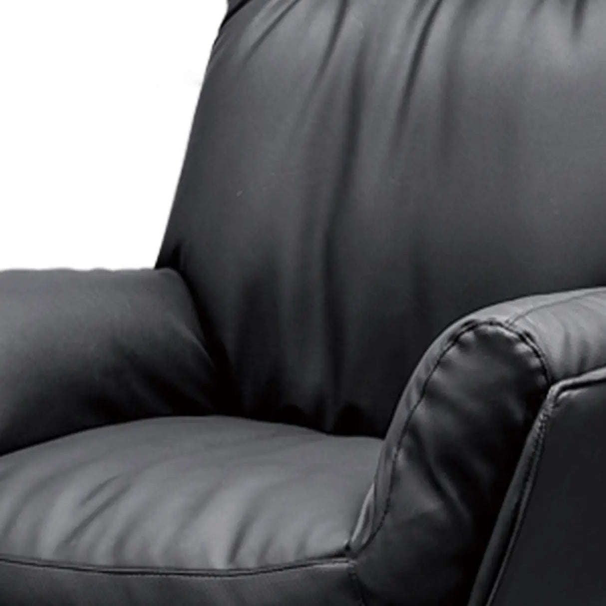 Modern Black Ergonomic Faux Leather Task Office Chair Image - 8