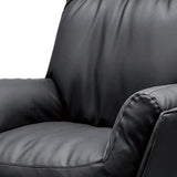 Modern Black Ergonomic Faux Leather Task Office Chair Image - 8