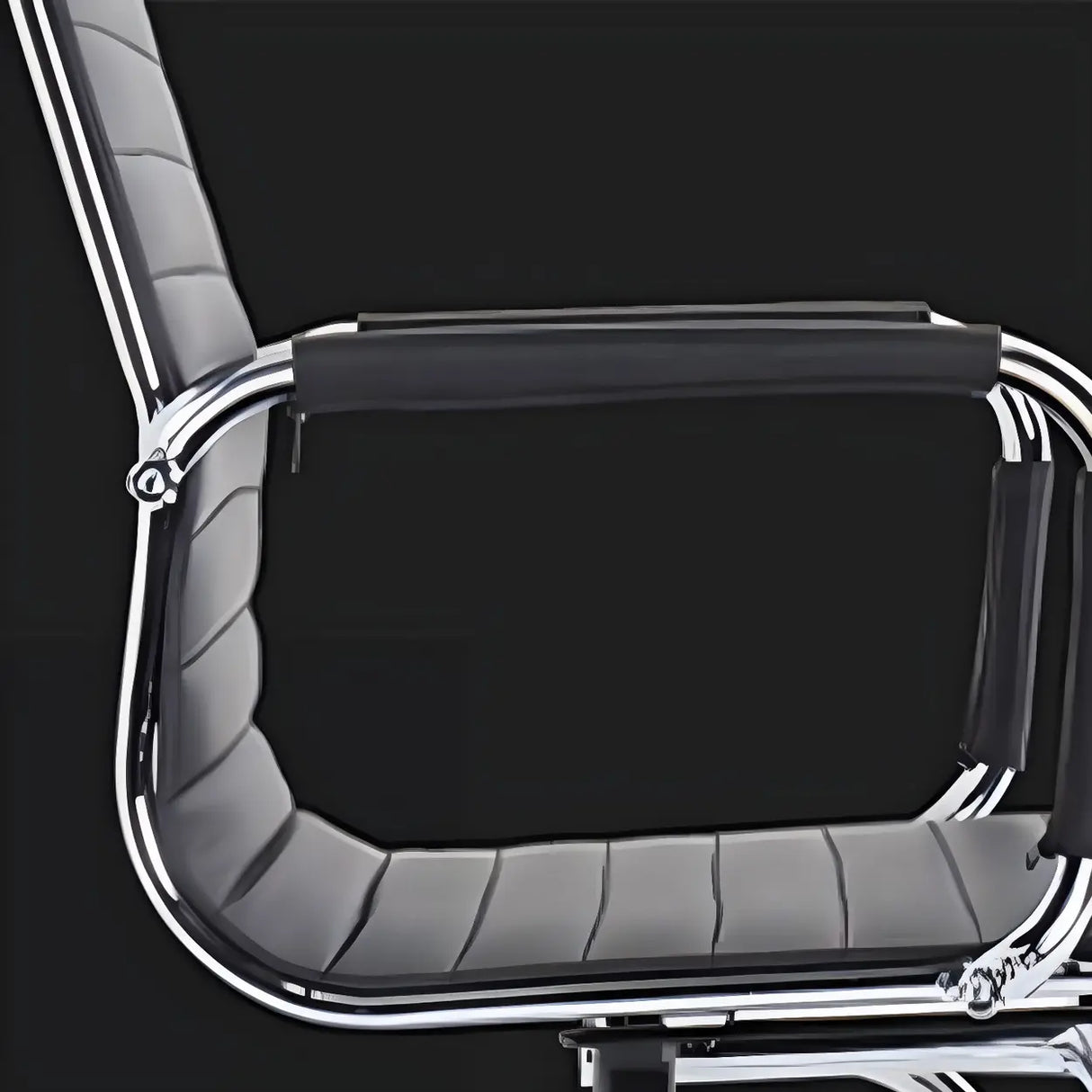 Modern Black Ergonomic Leather Office Chair with Wheels Image - 11