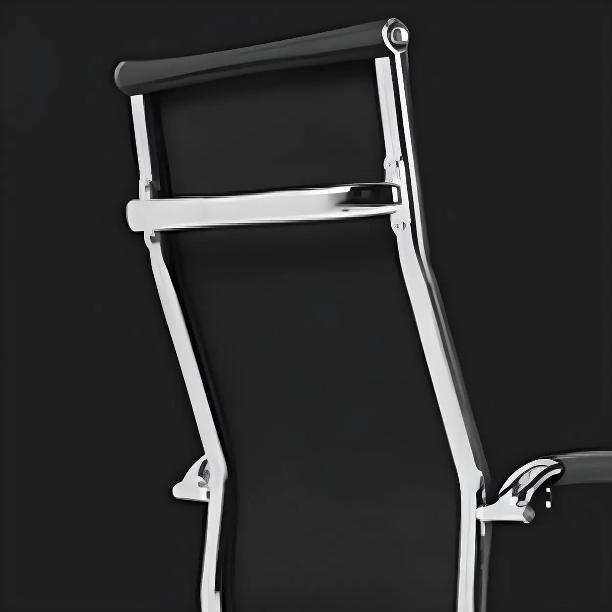Modern Black Ergonomic Leather Office Chair with Wheels Image - 12