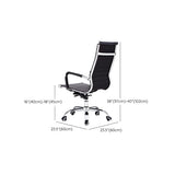 Modern Black Ergonomic Leather Office Chair with Wheels Image - 14
