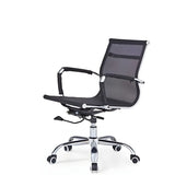 Modern Black Ergonomic Leather Office Chair with Wheels Image - 2