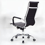 Modern Black Ergonomic Leather Office Chair with Wheels Image - 7