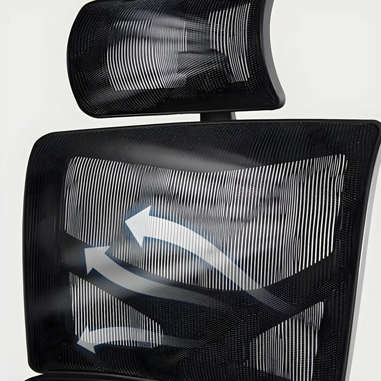 Modern Black Ergonomic Mesh Headrest Office Chairs Image - 10