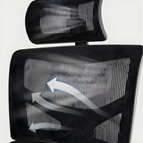 Modern Black Ergonomic Mesh Headrest Office Chairs Image - 10