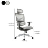 Modern Black Ergonomic Mesh Headrest Office Chairs #size