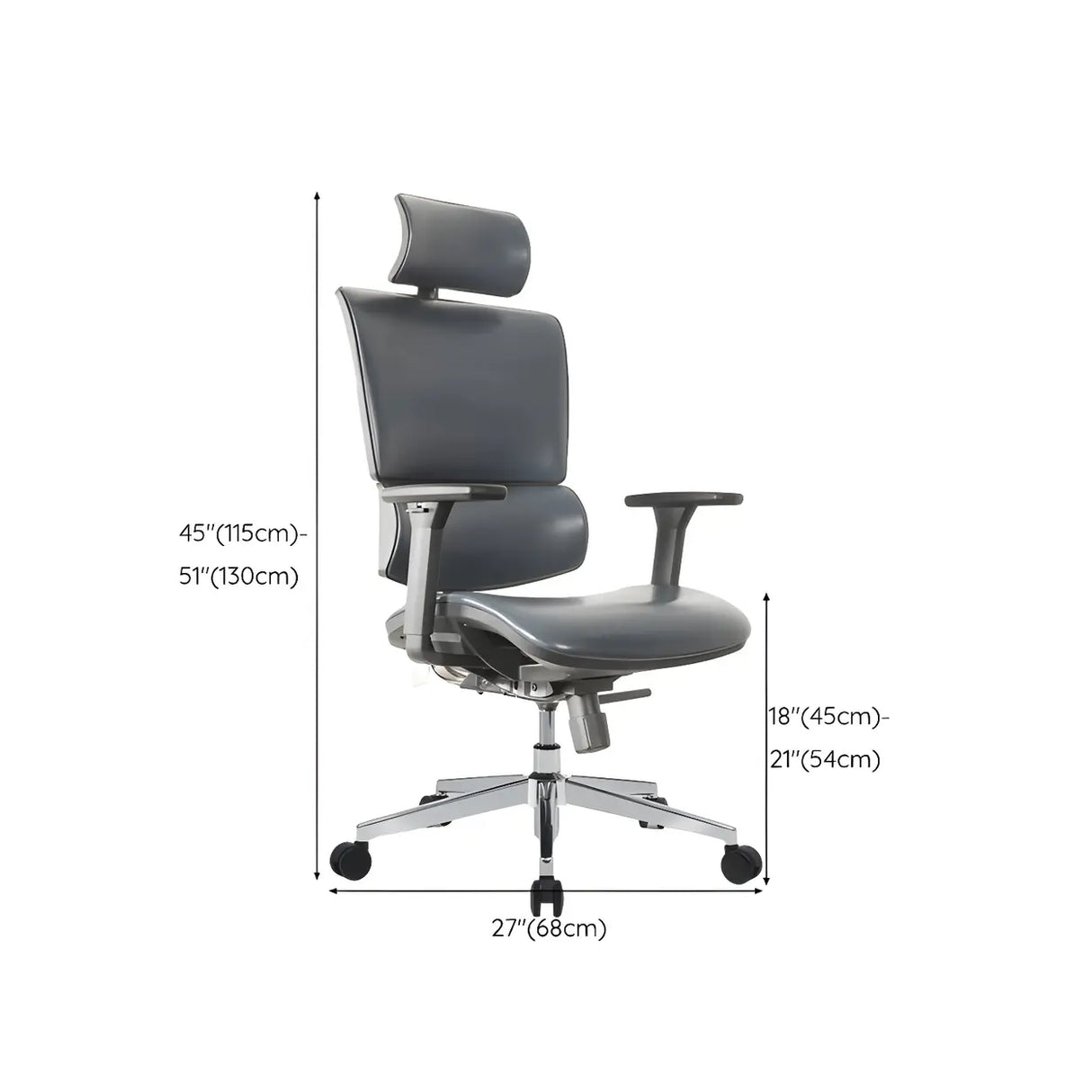 Modern Black Ergonomic Mesh Headrest Office Chairs Image - 12