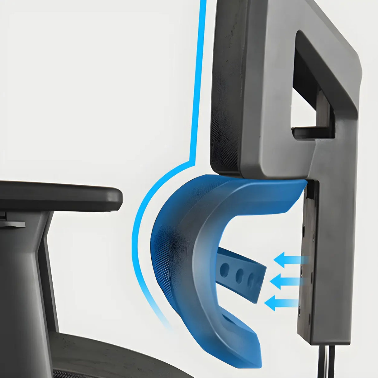 Modern Black Ergonomic Mesh Headrest Office Chairs Image - 6