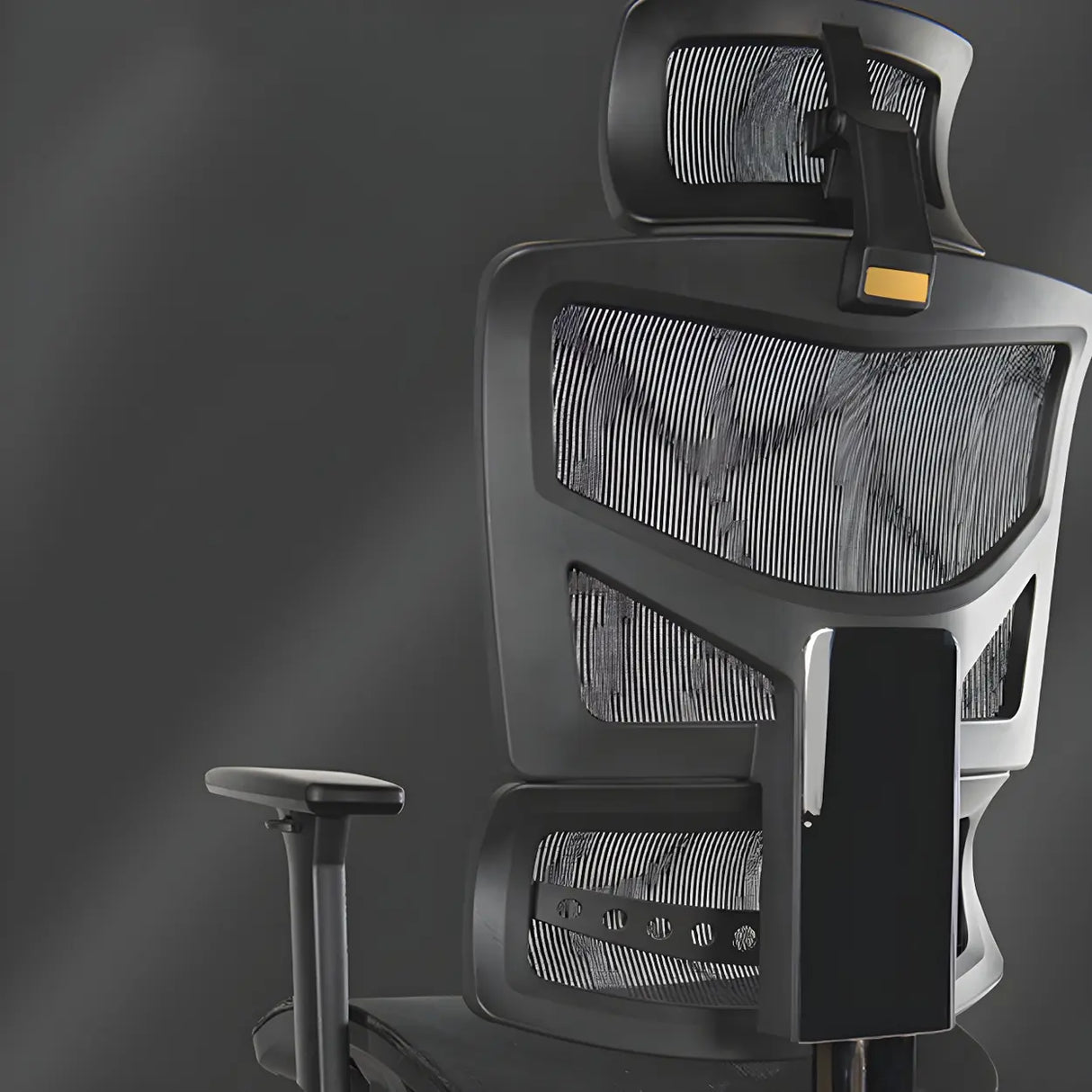 Modern Black Ergonomic Mesh Headrest Office Chairs Image - 9