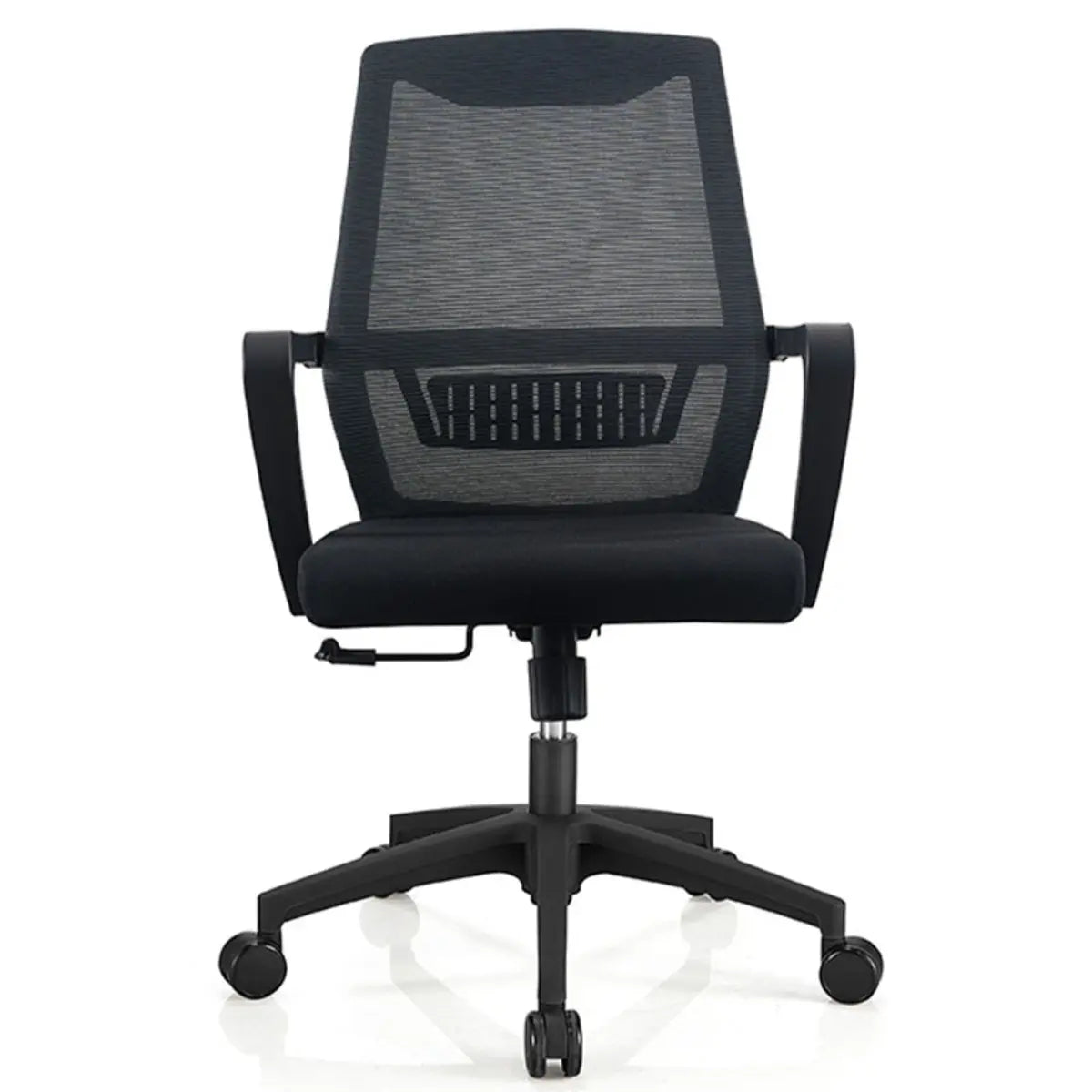 Modern Black Ergonomic Office Chair with Mesh Back Image - 2