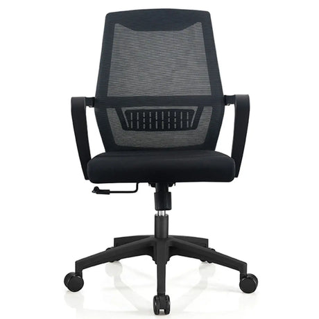 Modern Black Ergonomic Office Chair with Mesh Back Image - 2