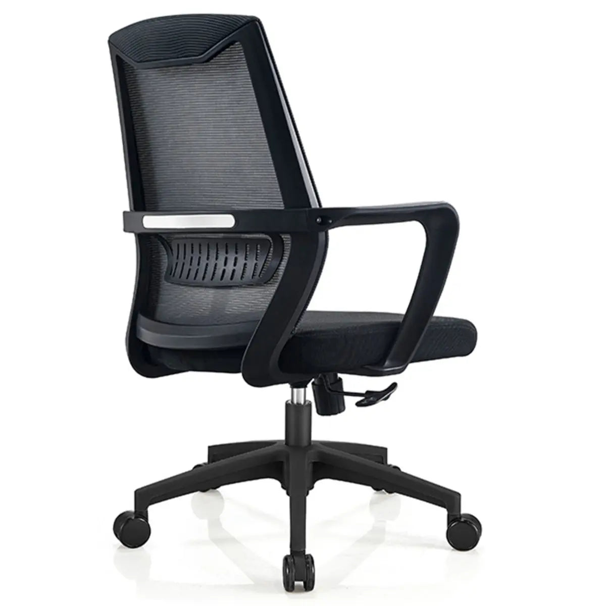 Modern Black Ergonomic Office Chair with Mesh Back Image - 3