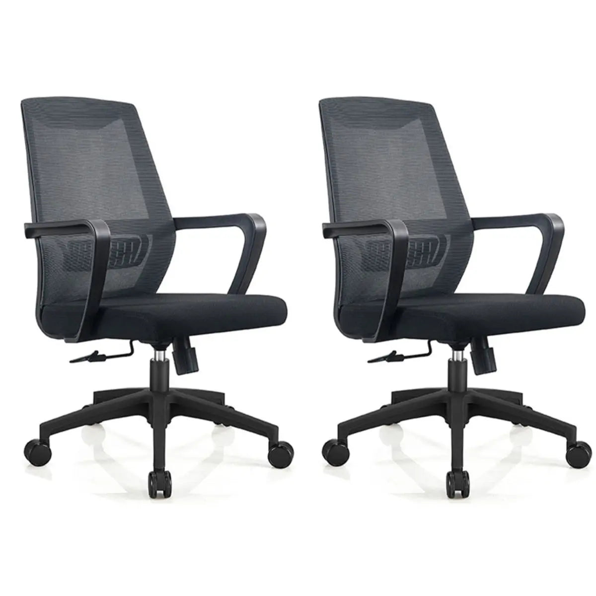 Modern Black Ergonomic Office Chair with Mesh Back Image - 4