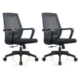 Modern Black Ergonomic Office Chair with Mesh Back Image - 4