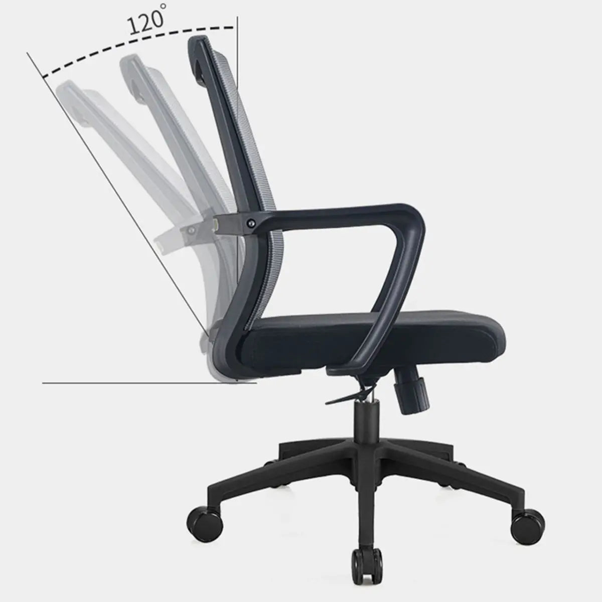Modern Black Ergonomic Office Chair with Mesh Back Image - 6