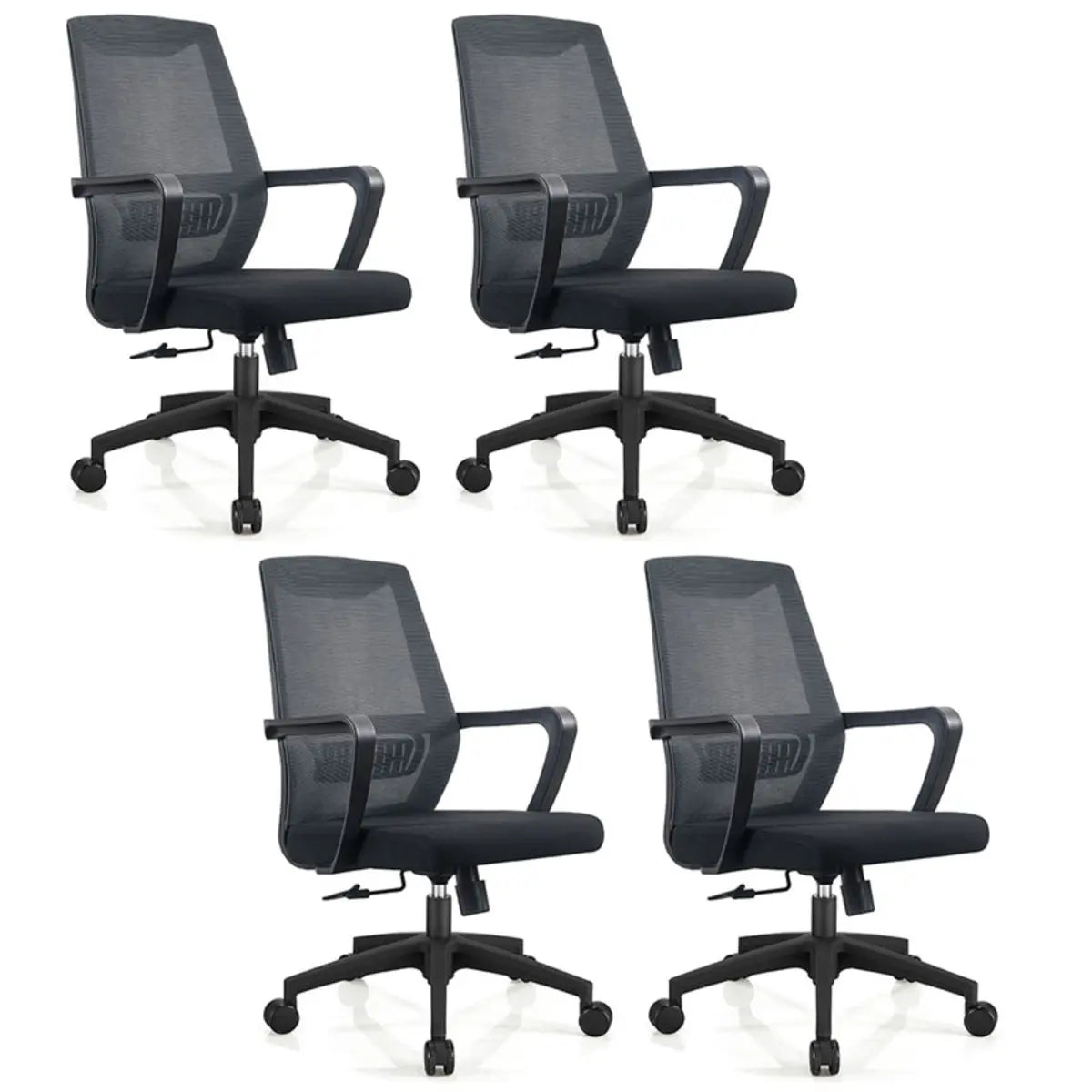 Modern Black Ergonomic Office Chair with Mesh Back Image - 7