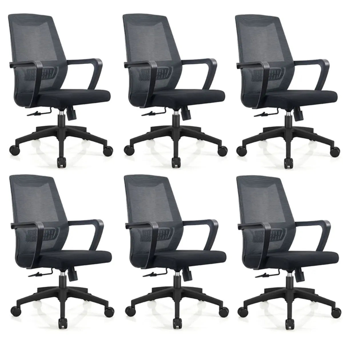 Modern Black Ergonomic Office Chair with Mesh Back Image - 8
