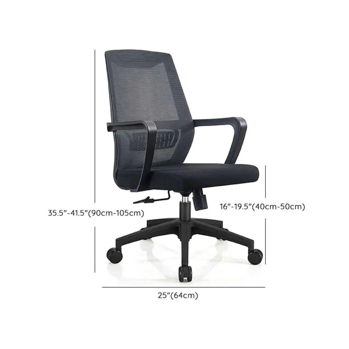 Modern Black Ergonomic Office Chair with Mesh Back 