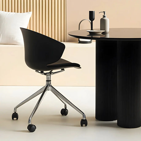 Modern Black Ergonomic Swivel Plastic Office Chair Image - 1