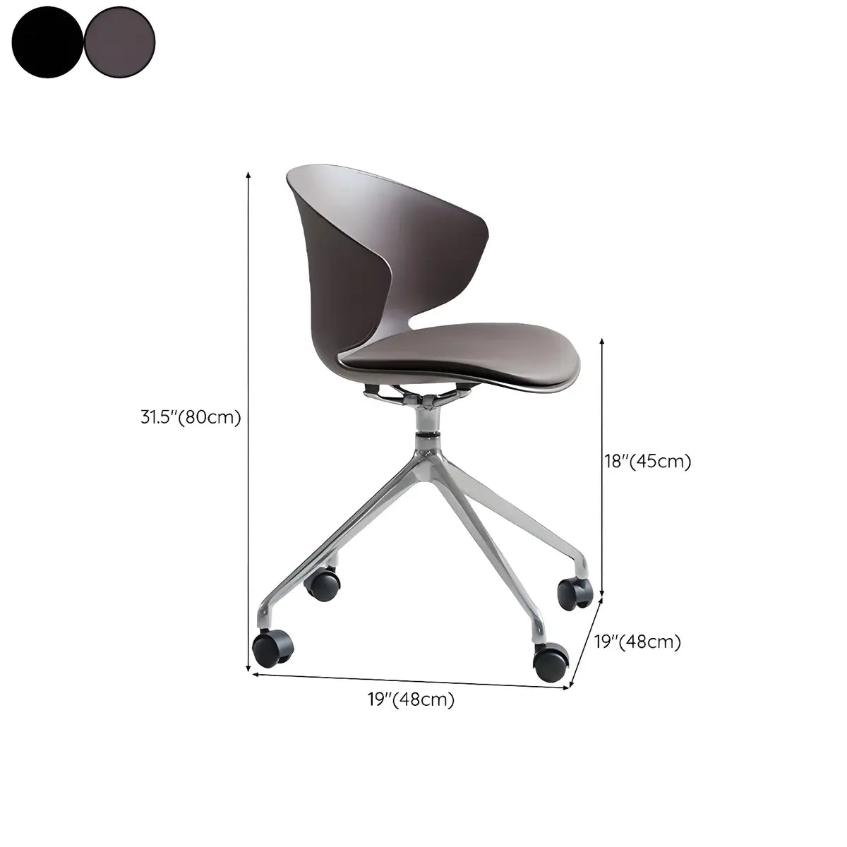 Modern Black Ergonomic Swivel Plastic Office Chair 