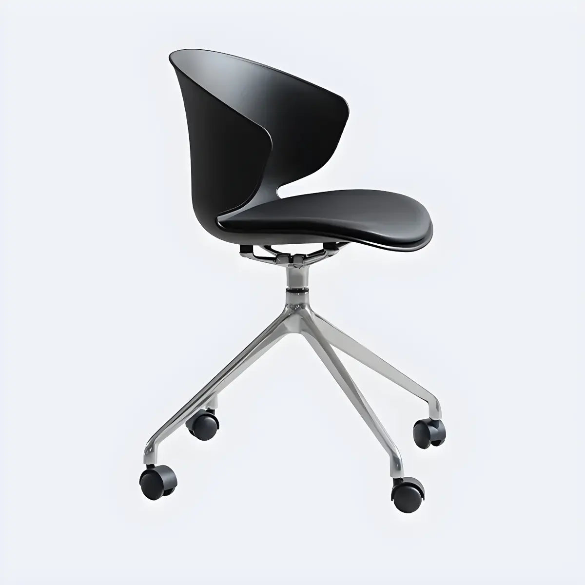 Modern Black Ergonomic Swivel Plastic Office Chair Image - 2