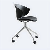 Modern Black Ergonomic Swivel Plastic Office Chair Image - 2