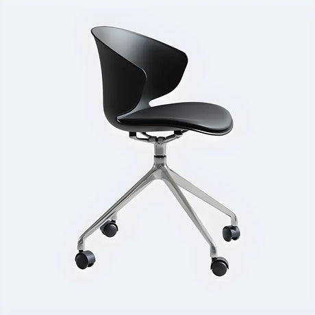 Modern Black Ergonomic Swivel Plastic Office Chair Image - 2