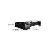 Modern Black Finish Wooden L-Shape Executive Desk Image - 11