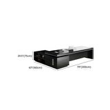 Modern Black Finish Wooden L-Shape Executive Desk Image - 12