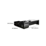 Modern Black Finish Wooden L-Shape Executive Desk Image - 13