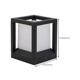 Modern Black Frame Cube Metal Outdoor Post Table Lamp #size