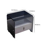 Modern Black Glass Nightstand with Drawer Storage #size