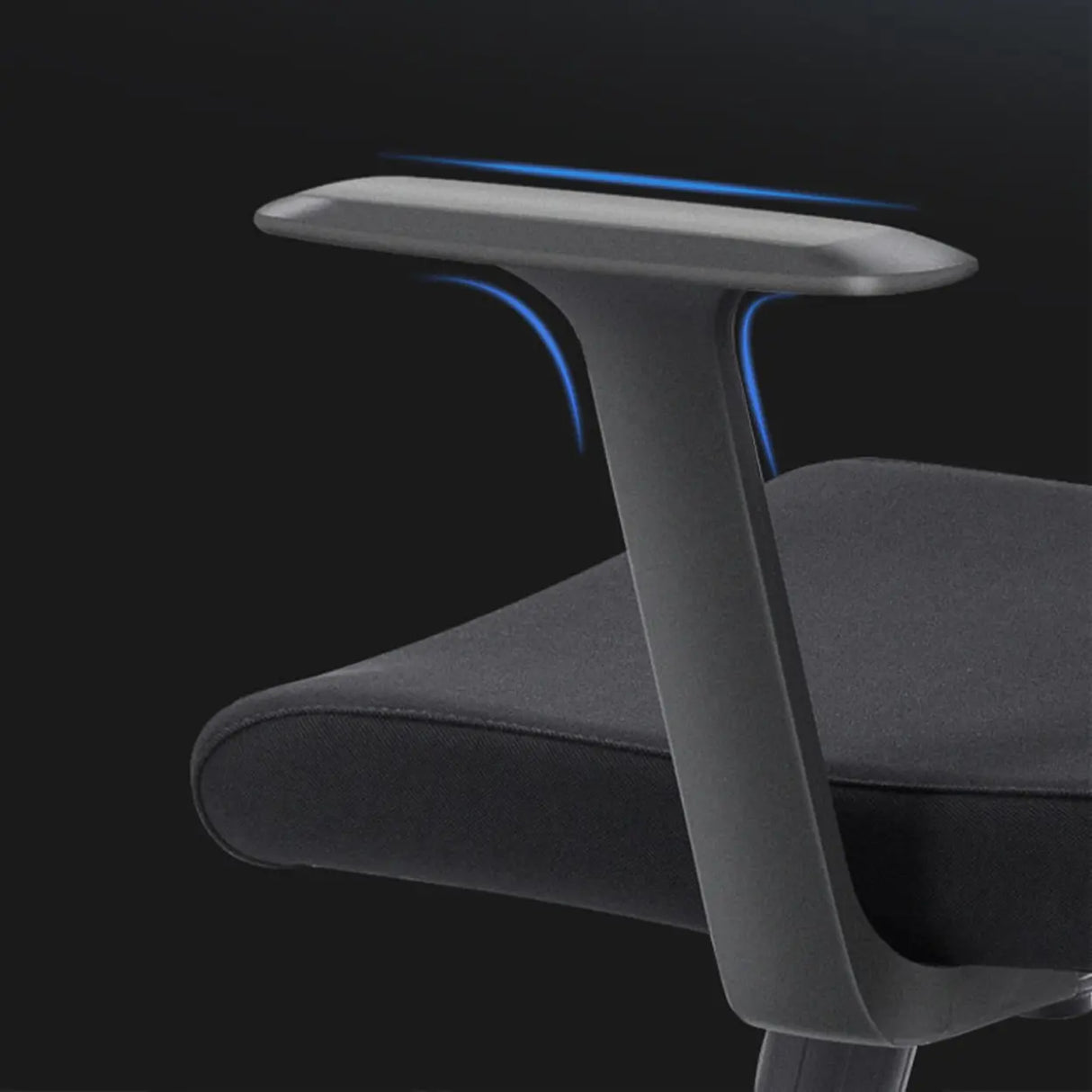 Modern Black High-Back Mesh Office Chair with Headrest Image - 12