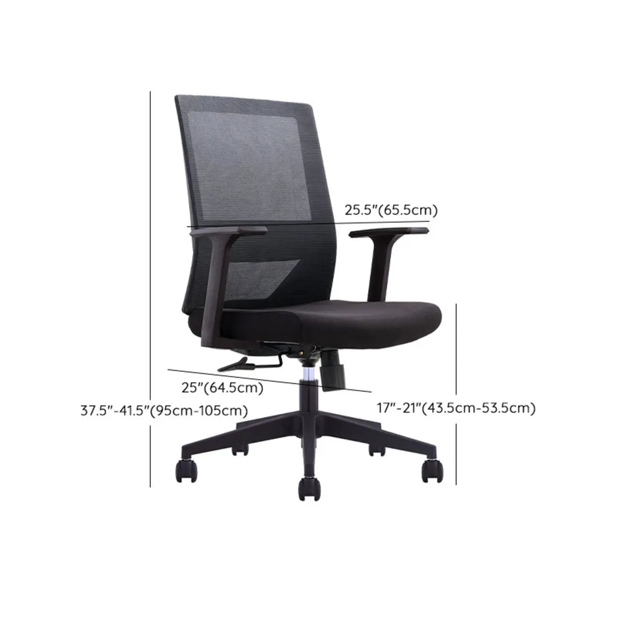 Modern Black High-Back Mesh Office Chair with Headrest Image - 16