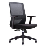 Modern Black High-Back Mesh Office Chair with Headrest Image - 5