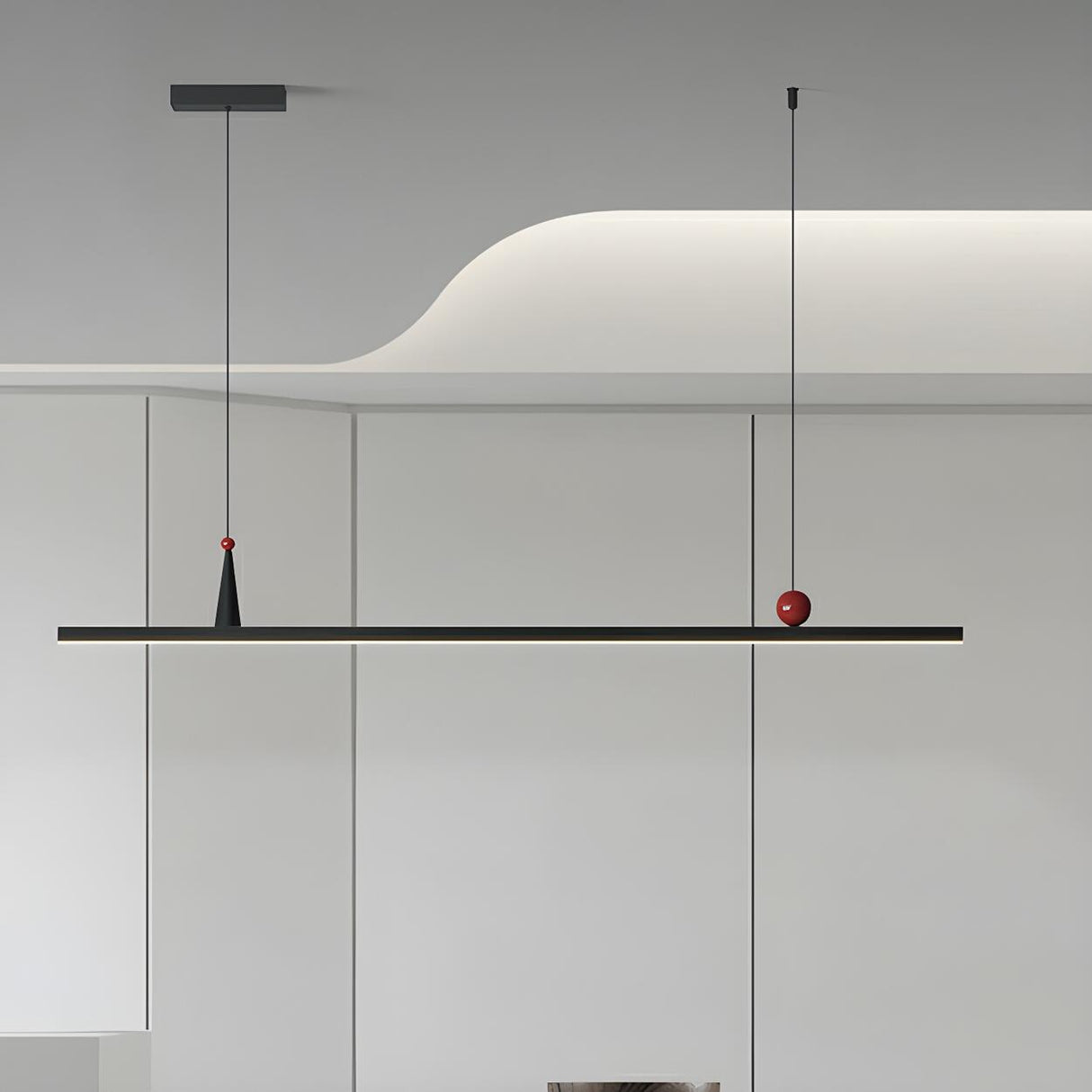 Modern Black Linear Artistic Accents Island Light  Image - 11